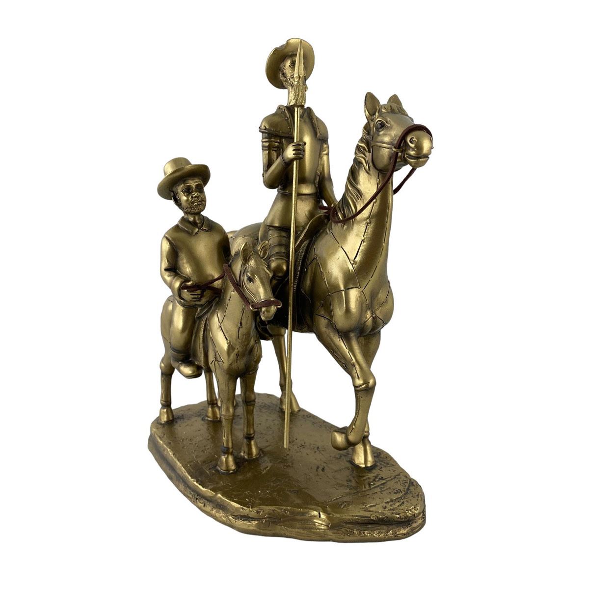 Figura Decorativa Don Quijote y Sancho Panza en Caballos