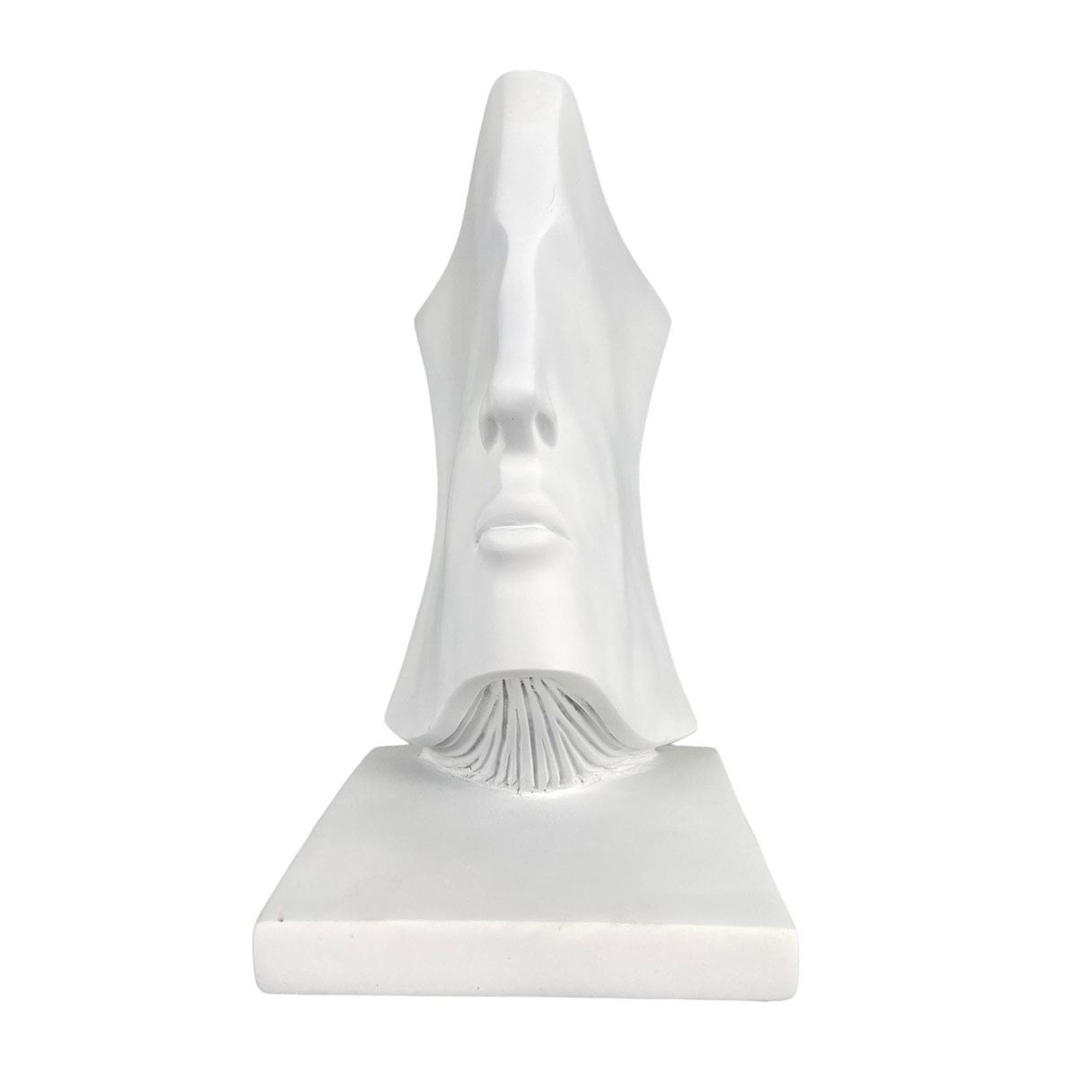 Figura Decorativa Rostro Minimalista Con Base Color Blanco