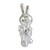 Figura Decorativa Conejo Astronauta Color Plateado Tamaño Chico