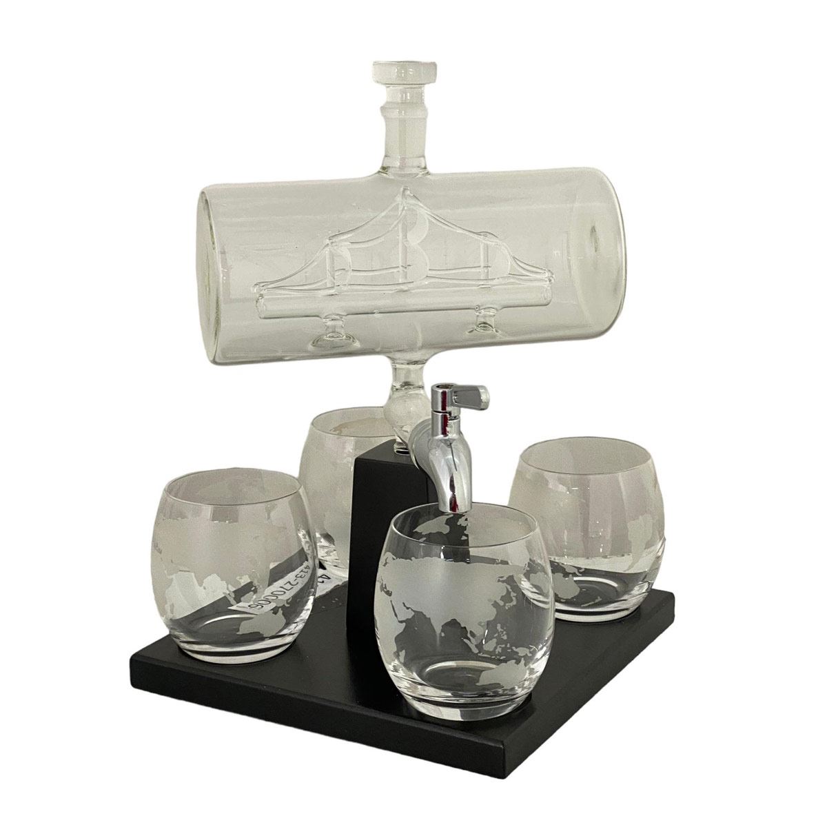 Licorera Juego de Barril de Licor con Vasos