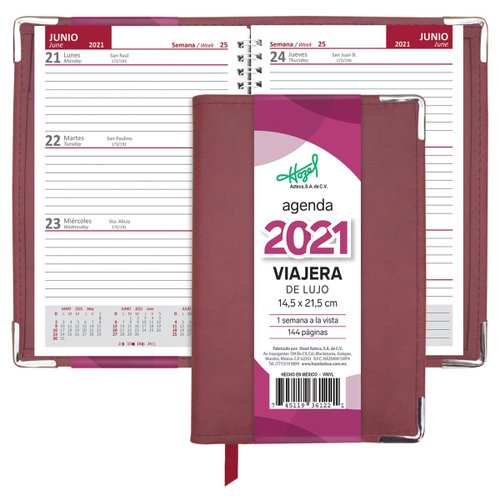 Agenda Color Tinto 2020 Ofi&#45;Pro Viajera Lujo