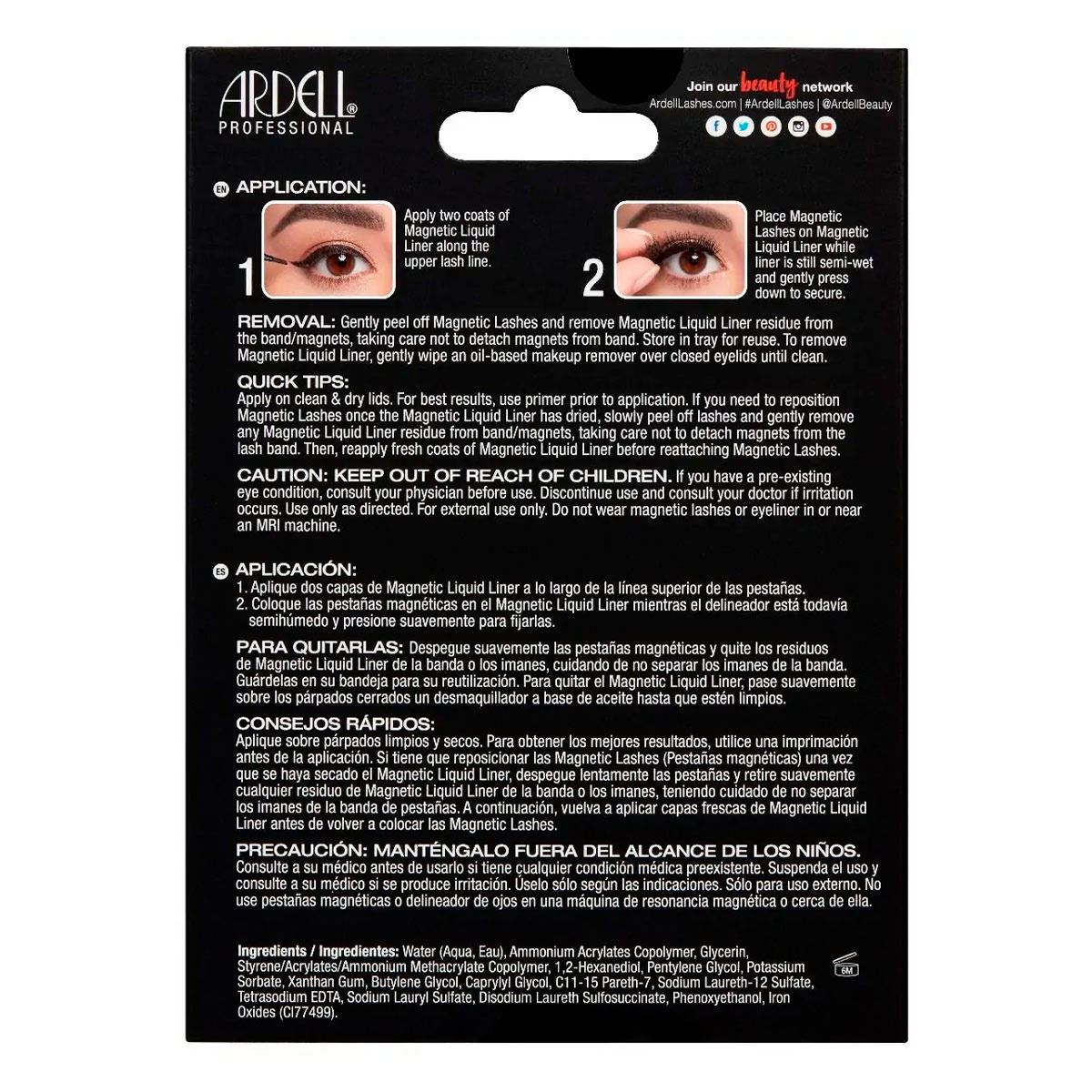 Kit De Pestañas Postizas Y Delineador Liquido Magnetico - Magnetic Lash & Liner 110 AD013 Ardell