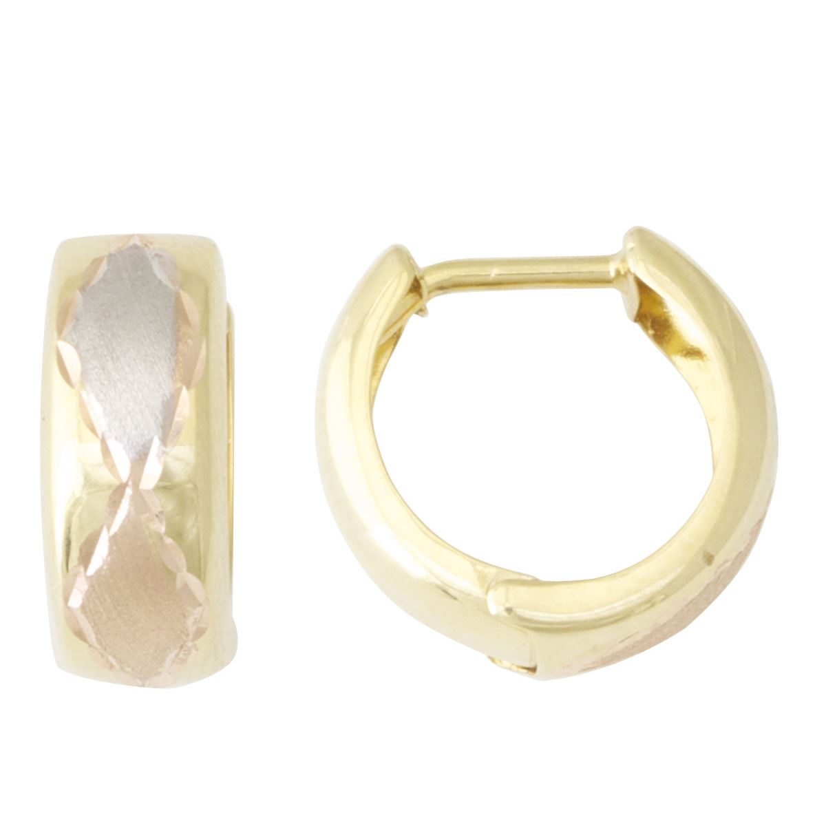 Huggies Oro 14K Diamantadas Rombo 3C Sini