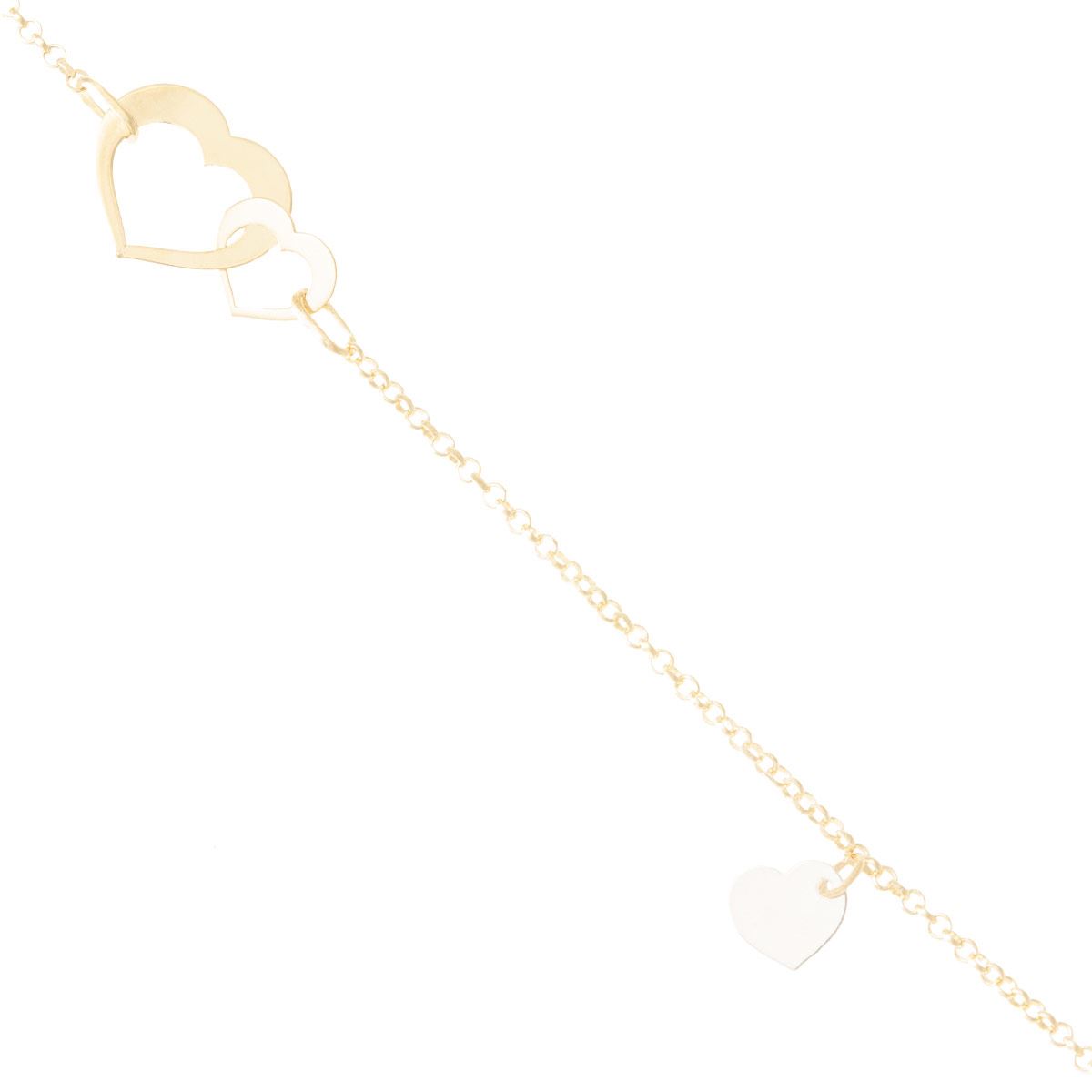 Pulsera Corazones Enlazados Oro 14K Sini