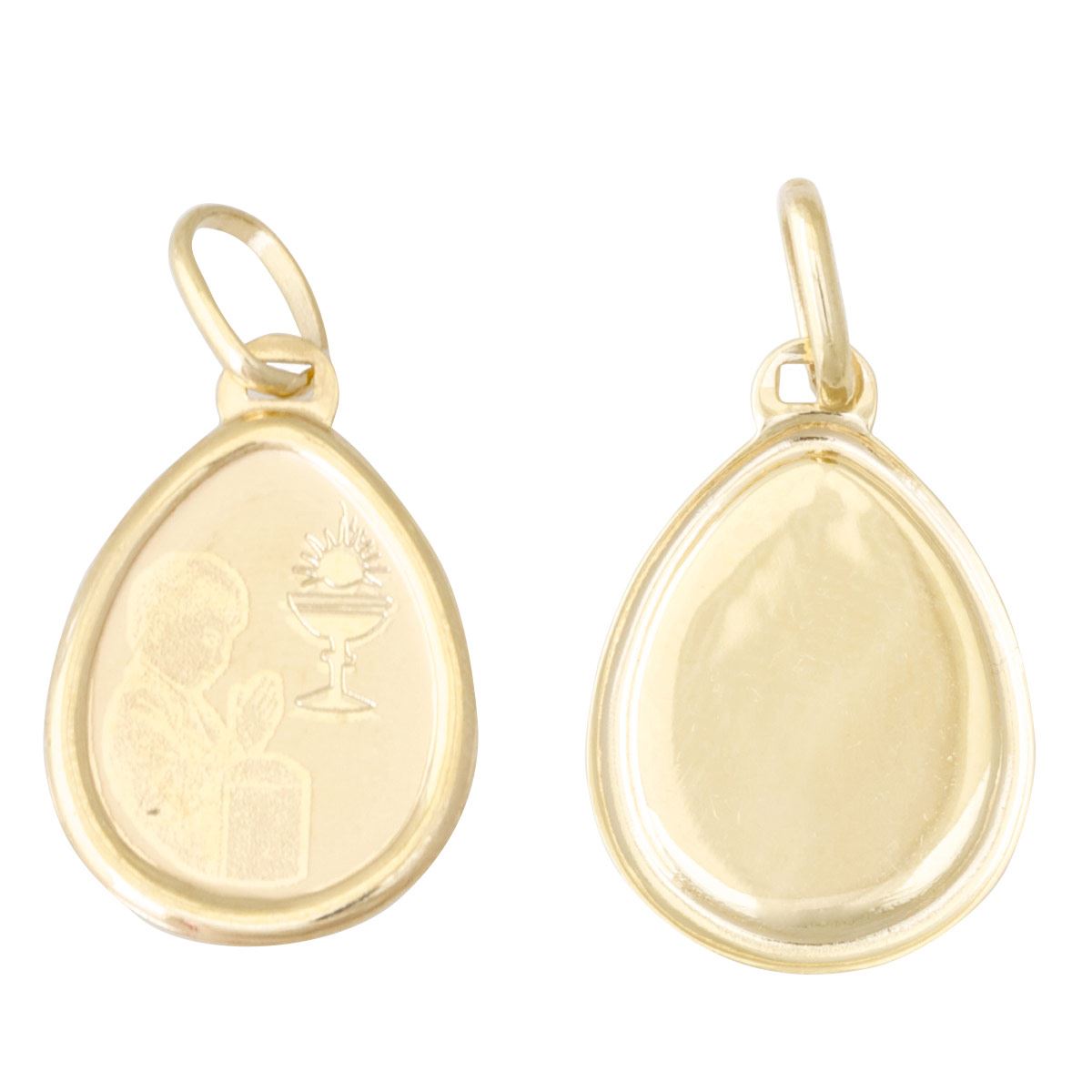 Medalla Gota Primera Comunión Niño, Oro 14k, Sini