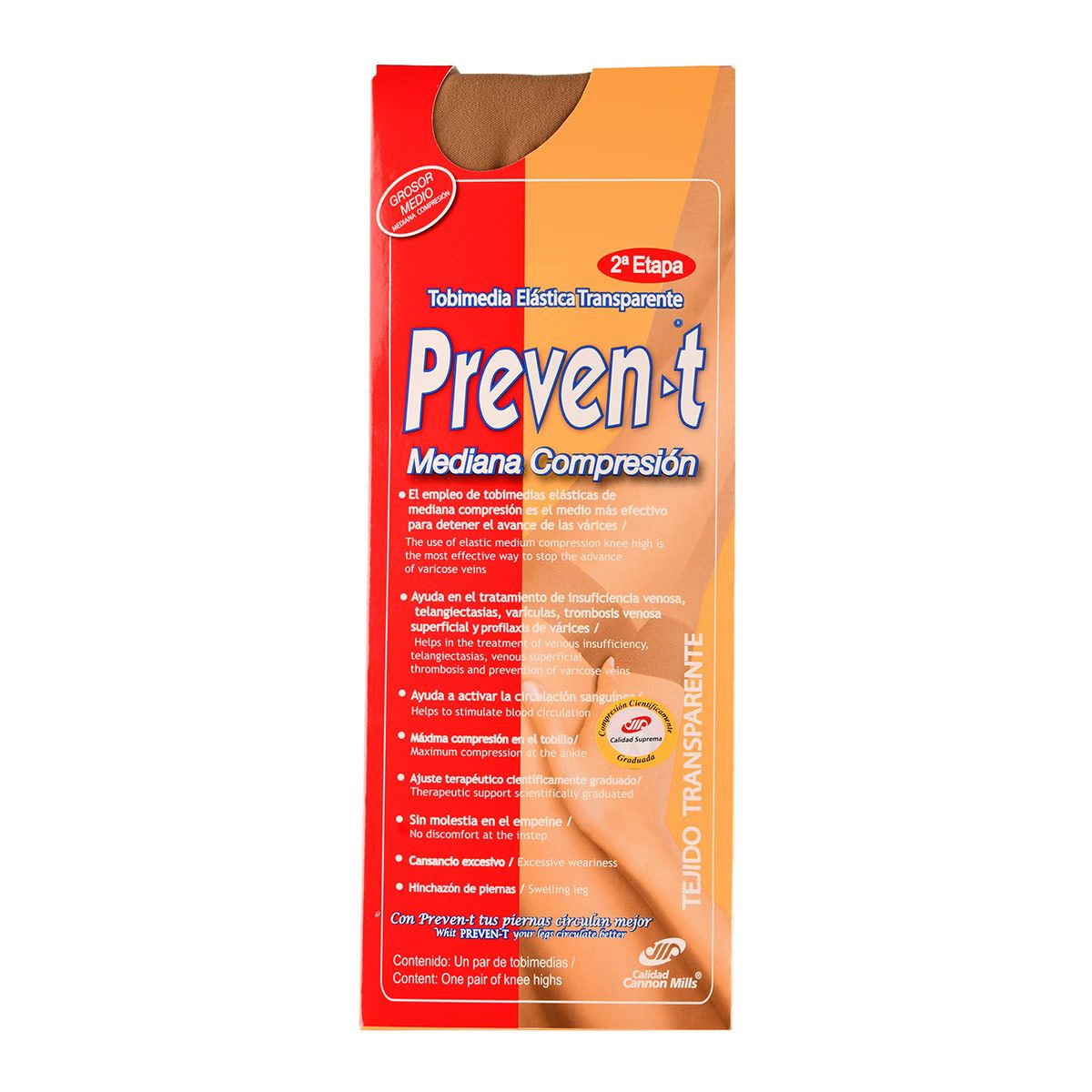 Tobimedia Preven-T 2a etapa mediana compresión activa circulación grosor medio-transparente 1950 grande natural dama