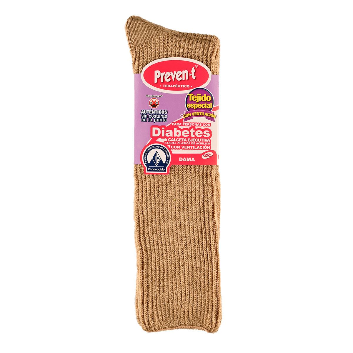 Calcetas Preven-T ejecutiva diabetes terapéutico ventilado sin costuras 1968 chica-mediana(21 a 24cm) beige dama