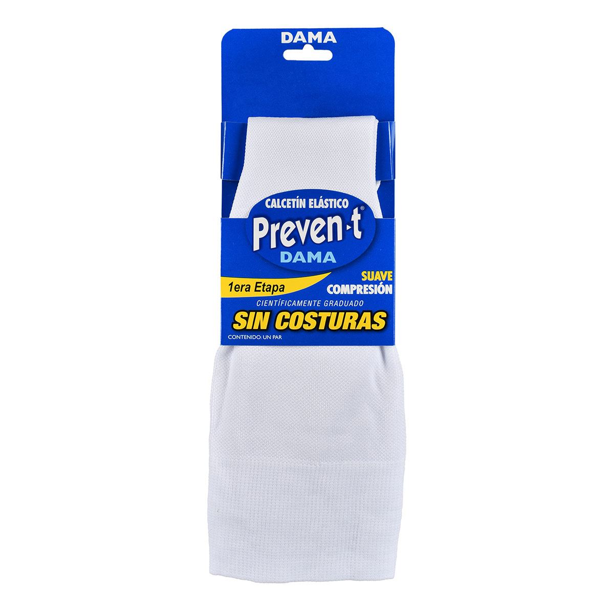 Calcetin Preven-T 1a etapa suave compresión sin costuras modelo 1978 talla mediana color blanco dama
