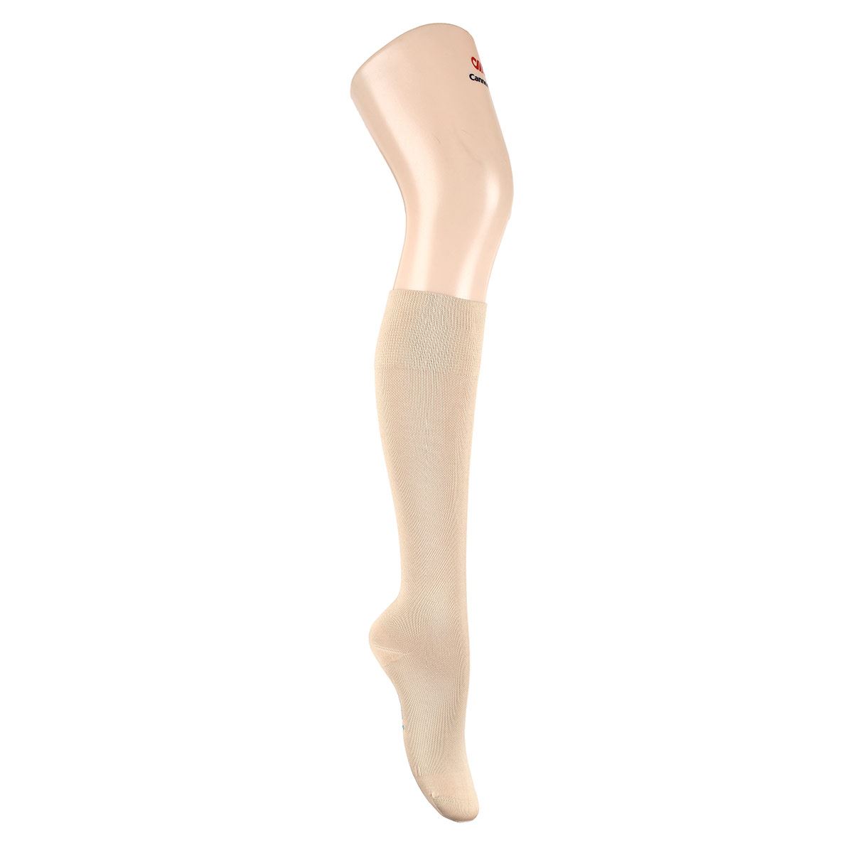 Calcetín Preven-T 1a etapa suave compresión sin costuras modelo 1978 talla Mediana color beige claro dama