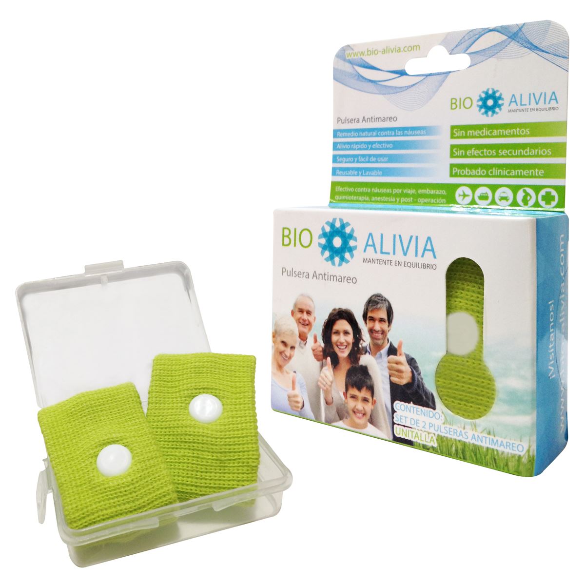 Pulsera Antimareo Bio-Alivia Natural Set2pz