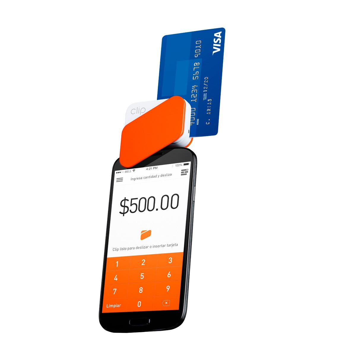 Clip Lector de Tarjetas de Pago para Smartphone y Tablet