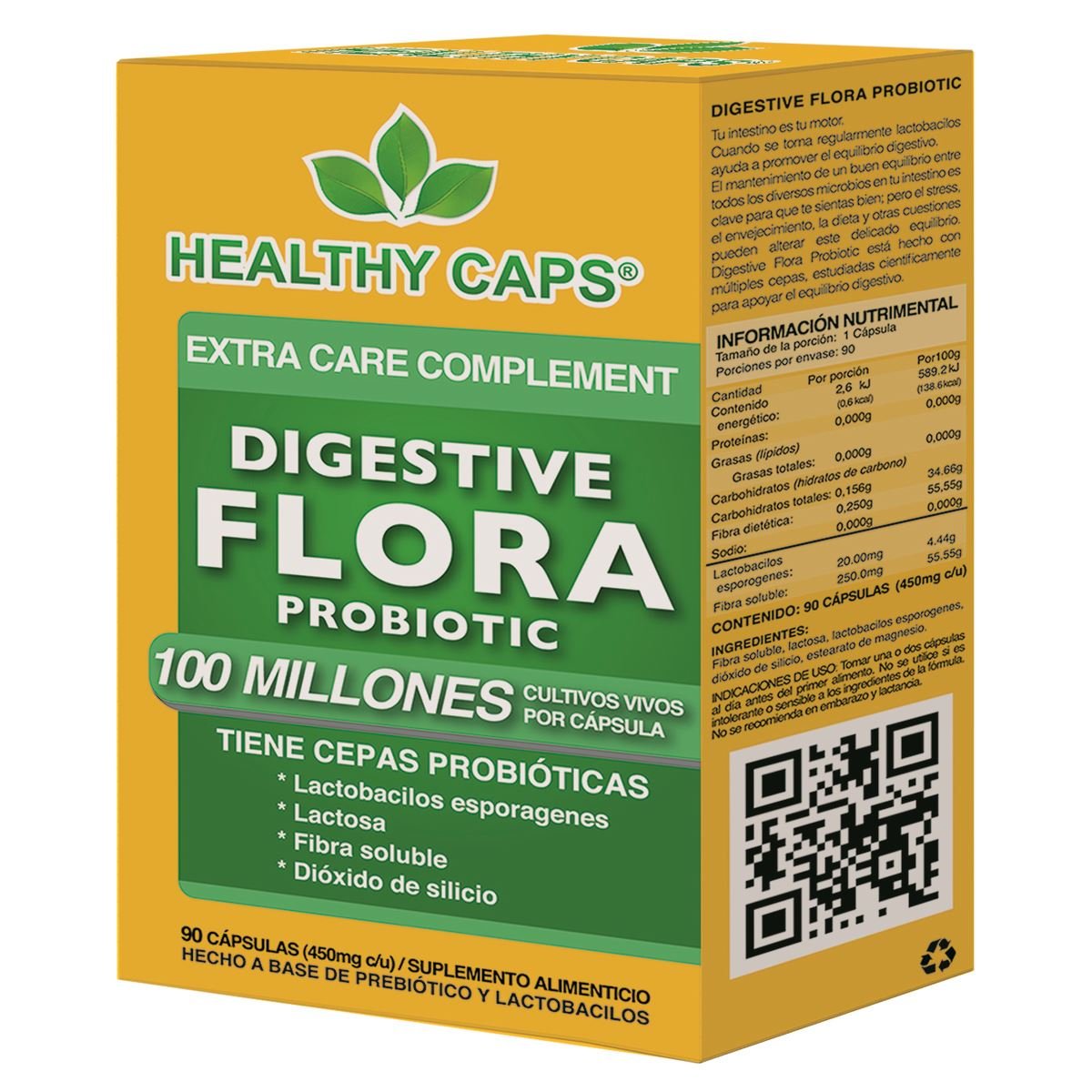 Digestive Flora 90 Capsulas Healthy Caps - Especiales