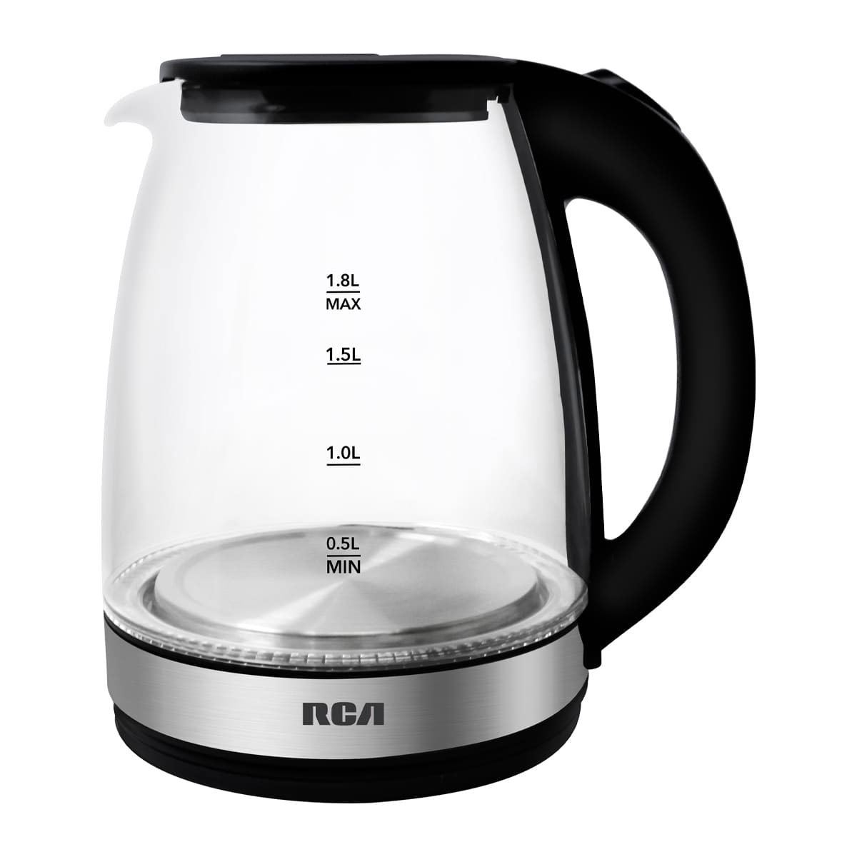Tetera de Vidrio RCA 1.8 Lts Negro RC-328