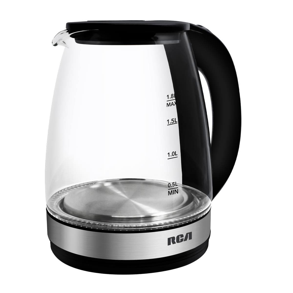 Tetera de Vidrio RCA 1.8 Lts Negro RC-328