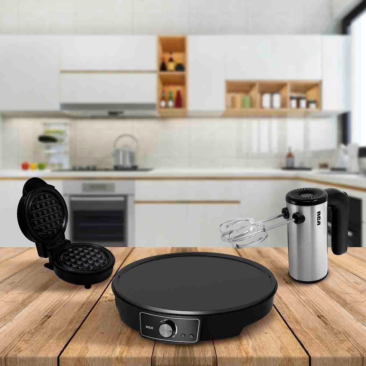 Combo Dulce (Crepera, Mini Waflera y Batidora) Negro RC-CD RCA