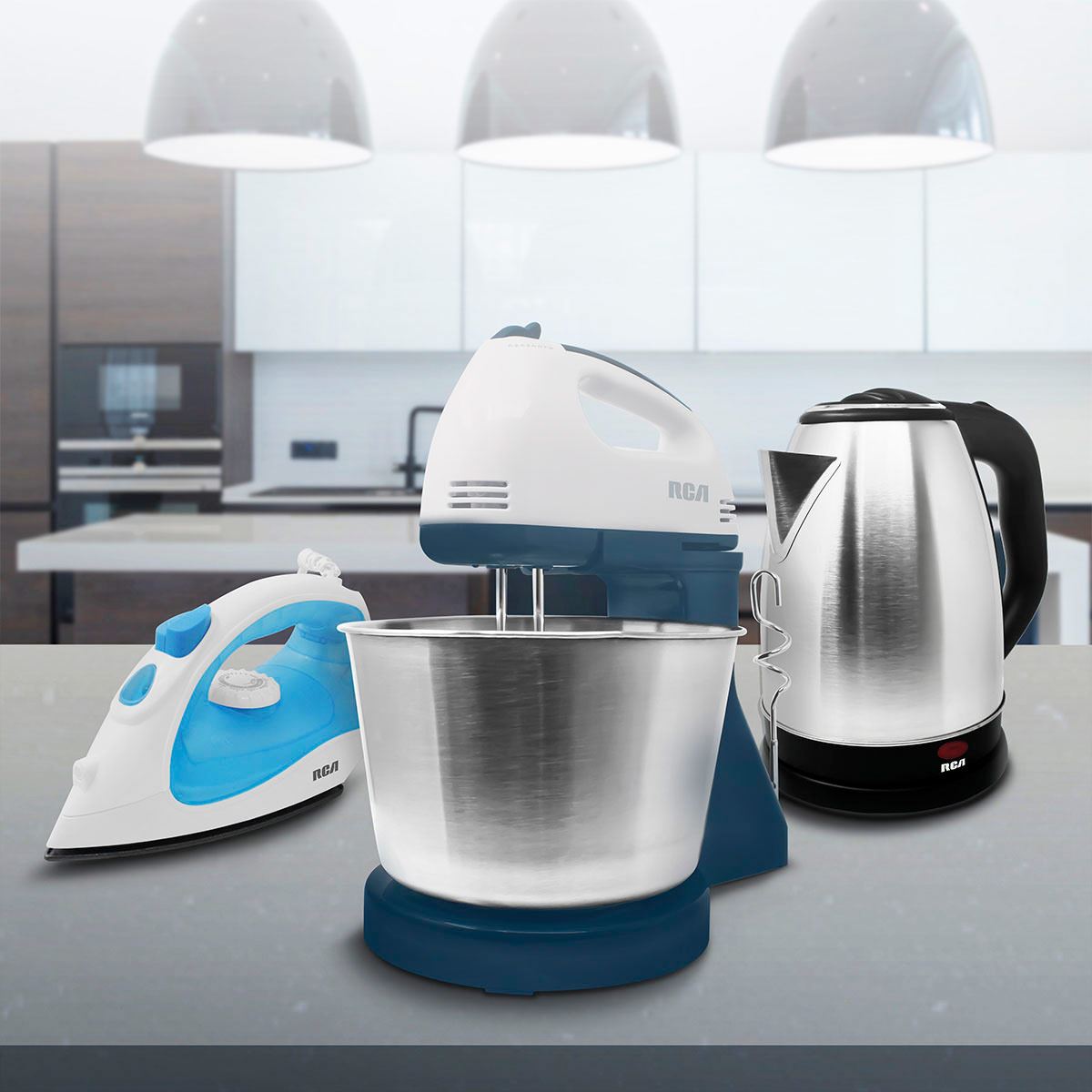 Combo Hogar (Batidora, Tetera y Plancha) Unicolor RC-CH RCA