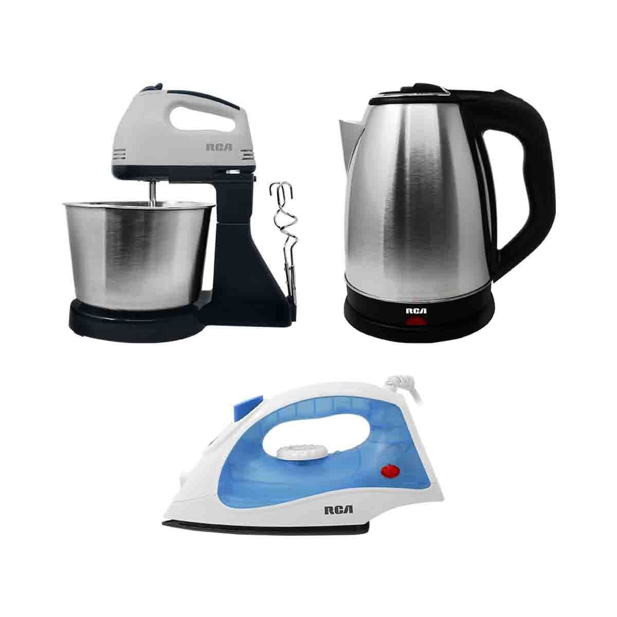 Combo Hogar (Batidora, Tetera y Plancha) Unicolor RC-CH RCA