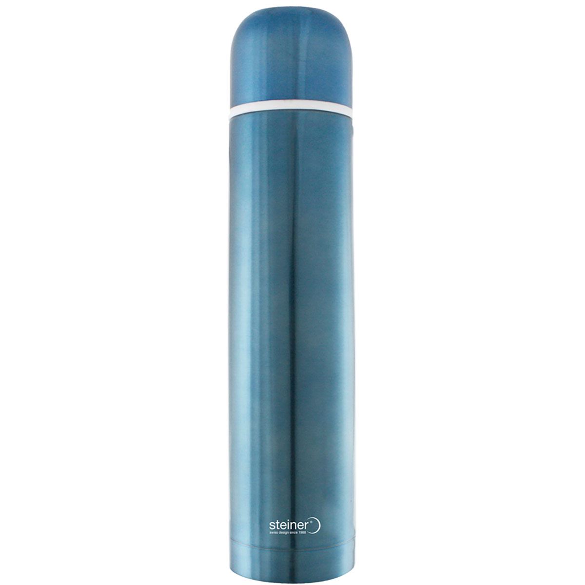 Termo Steiner de acero inoxidable doble pared, color azul, de 1L