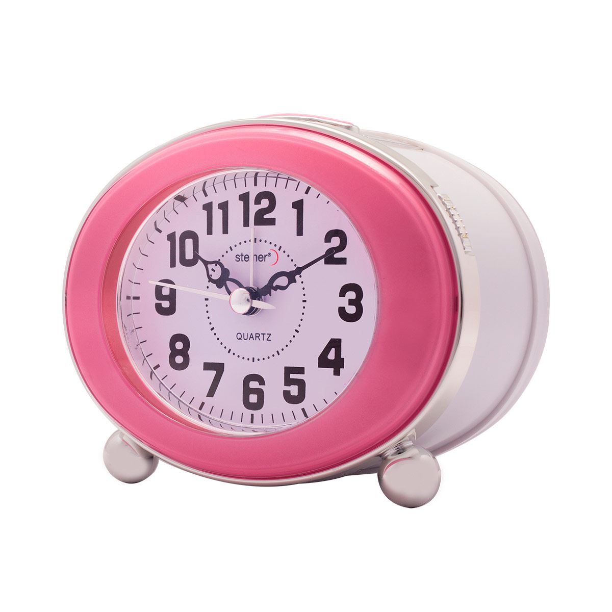 BONDTOLVAN Reloj despertador, analógico/Rosado claro, 8x9 cm
