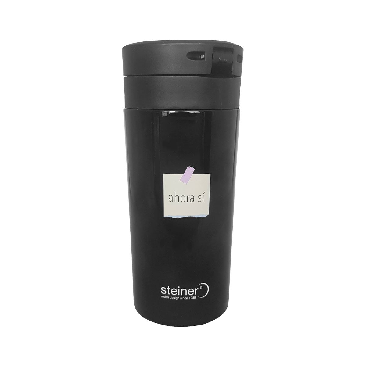 Vaso Térmico Steiner Acero Inoxidable Divertido Diseño Negro 350 ml