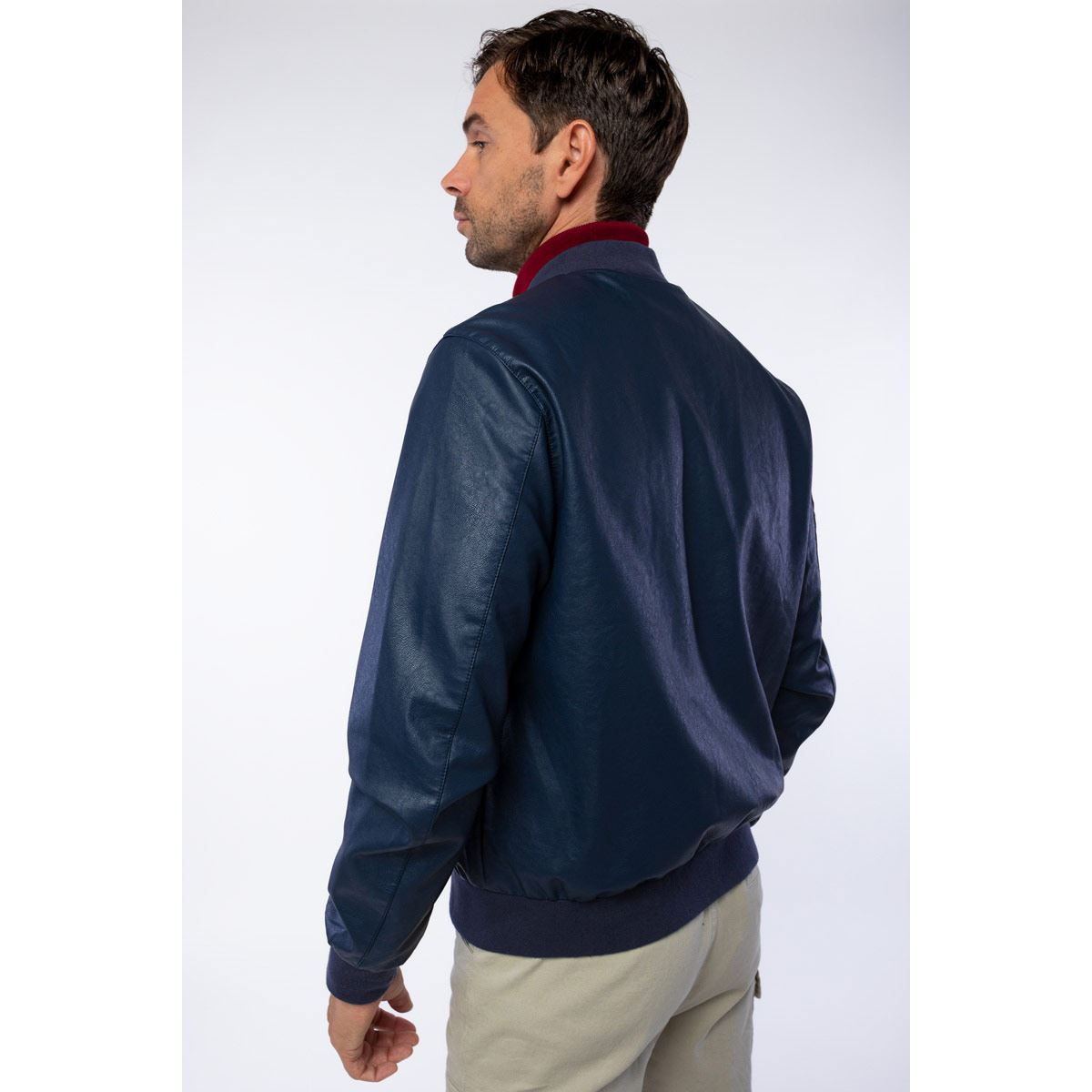 Chamarra best sale bomber azul