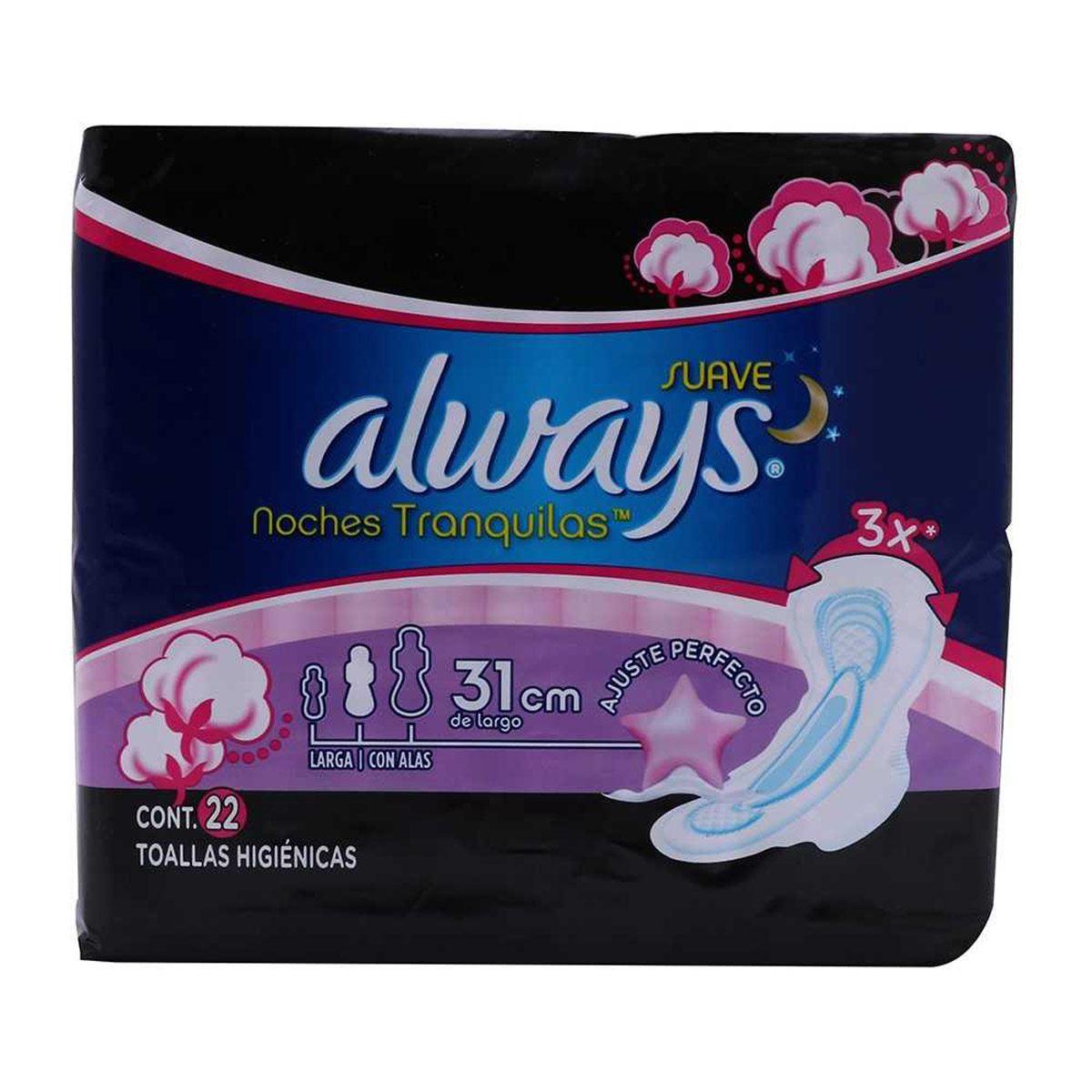 Always Noches Tranquilas con alas Paquete con 22 toallas