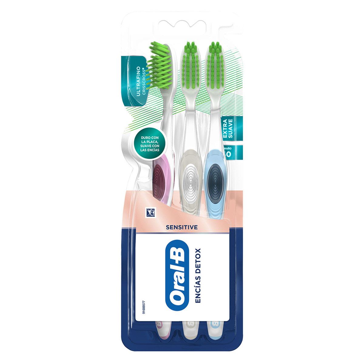 Oral-B Sensitive Cepillo dental Encías Detox Extra Suave 3 Unidades
