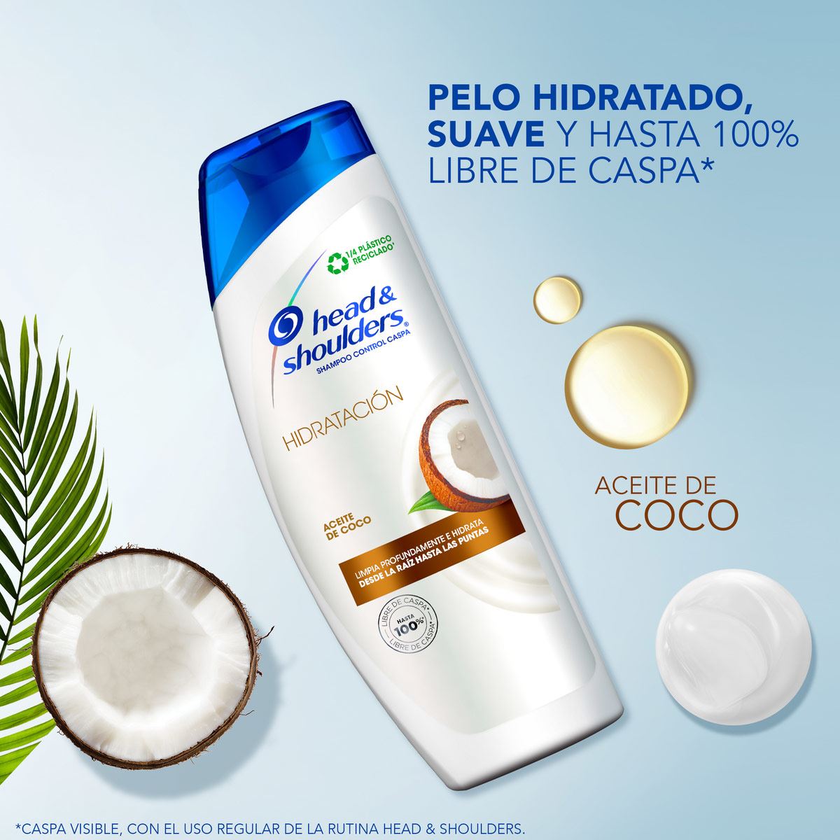 Shampoo Control Caspa Hidratación Aceite de Coco Head & Shoulders 180 ml