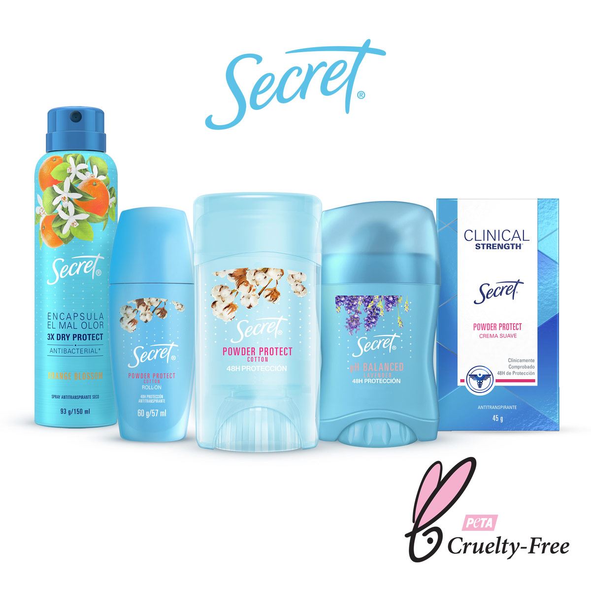 Antitranspirante en Barra Invisible Protect Cotton Secret Powder 45 g