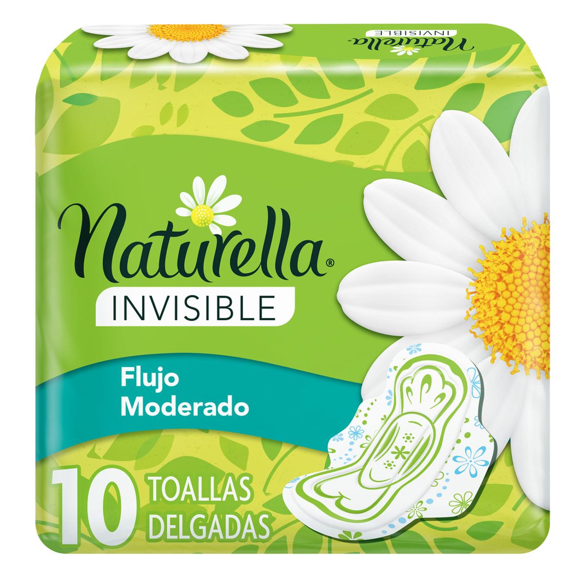 Toallas femeninas invisible flujo regular 10 piezas Naturella