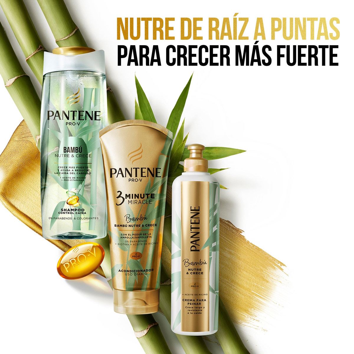 Crema para Peinar Bambú Nutre & Crece Pantene Pro-V 300 ml