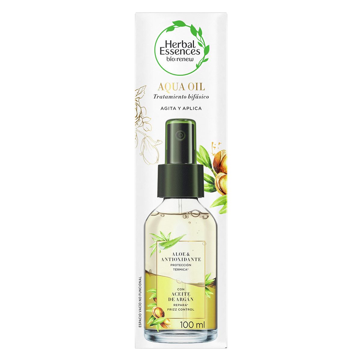 Aceite Capilar Aqua Oil Bio:Renew Aloe & Aceite de Argán Herbal Essences 100 ml