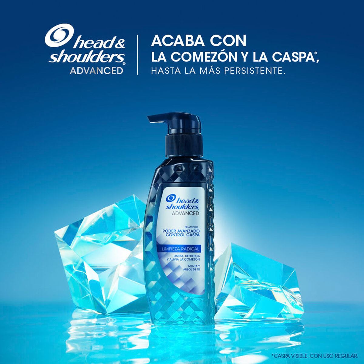 Shampoo Head & Shoulders Advanced Limpieza Radical Menta y Árbol de Té