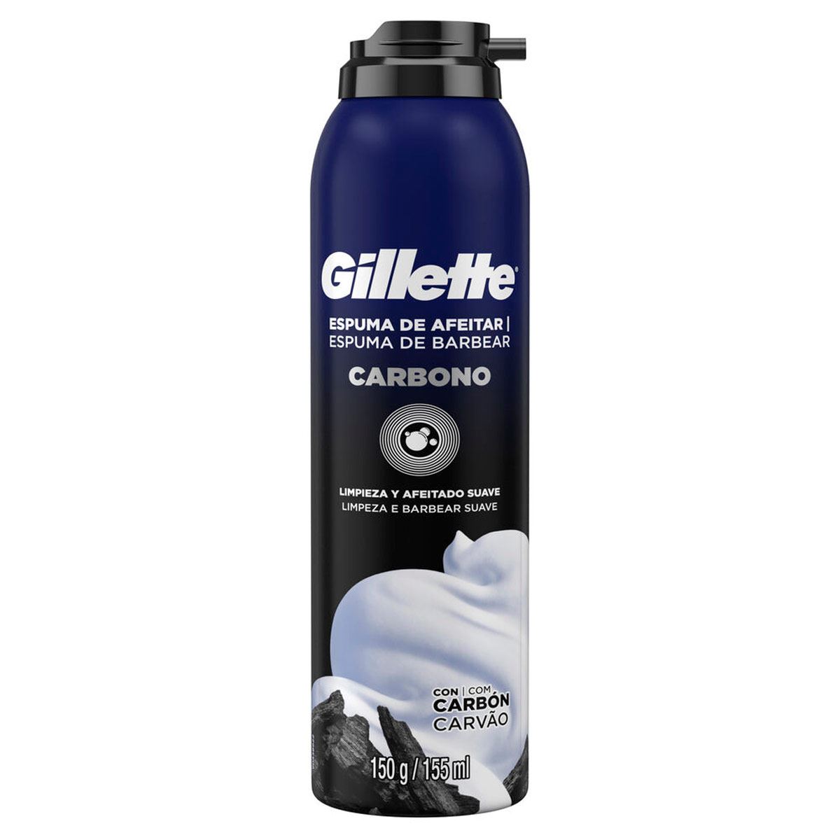 Gillette Carbono Espuma de Afeitar con Carbón Activado 155 ml