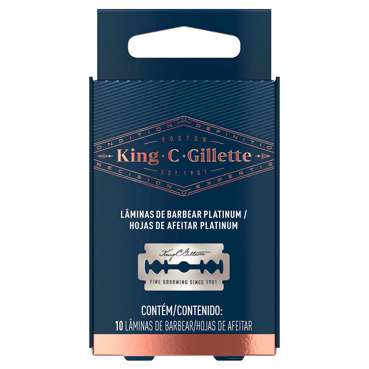 Hojas de Afeitar Platinum 10 uds King C. Gillette