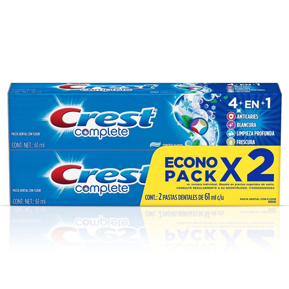 Crest Complete 4en1 Pasta Dental 61ml 2 Unidades