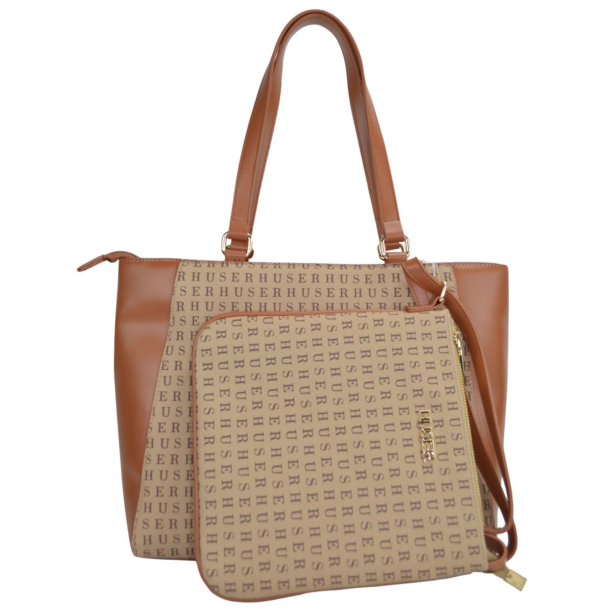 Bolsa tote color café claro para Mujer Huser