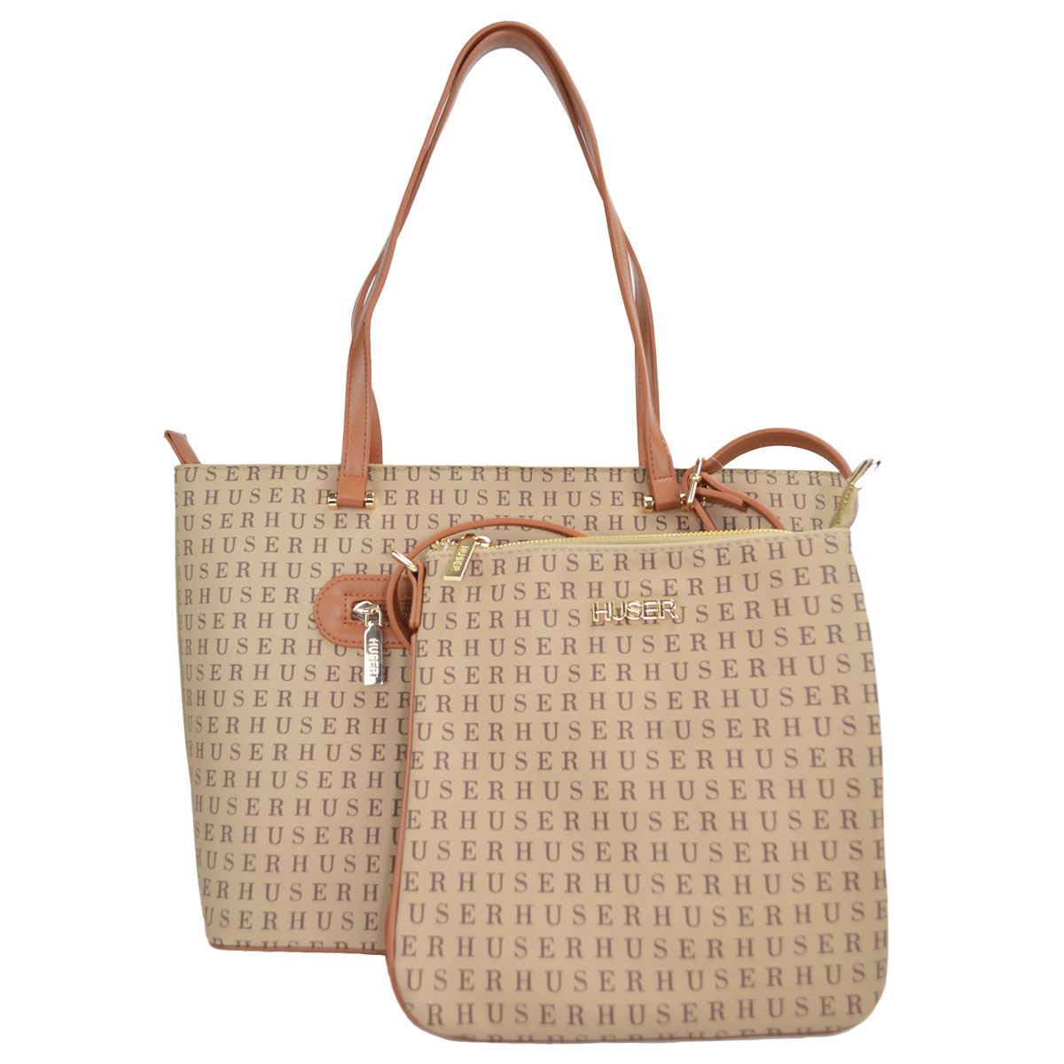 Bolsa tote color café claro para Mujer Huser