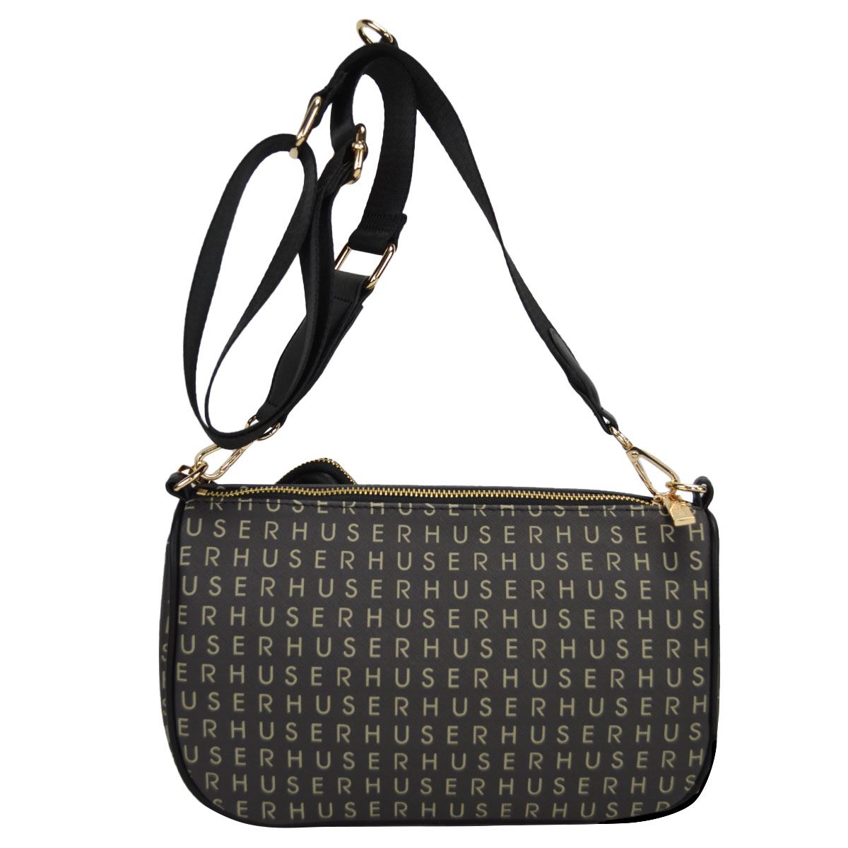 Bolso Crossbody Huser Monograma Negro para Mujer