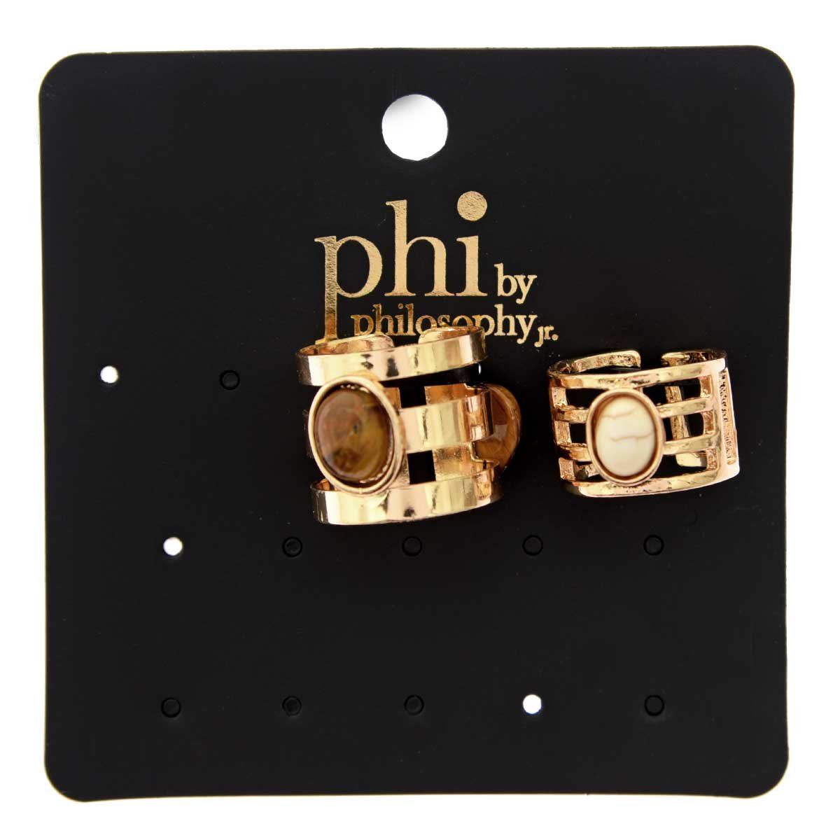 Set 2 Anillos con Resinas y Piedras Phi By Philosophy Jr.