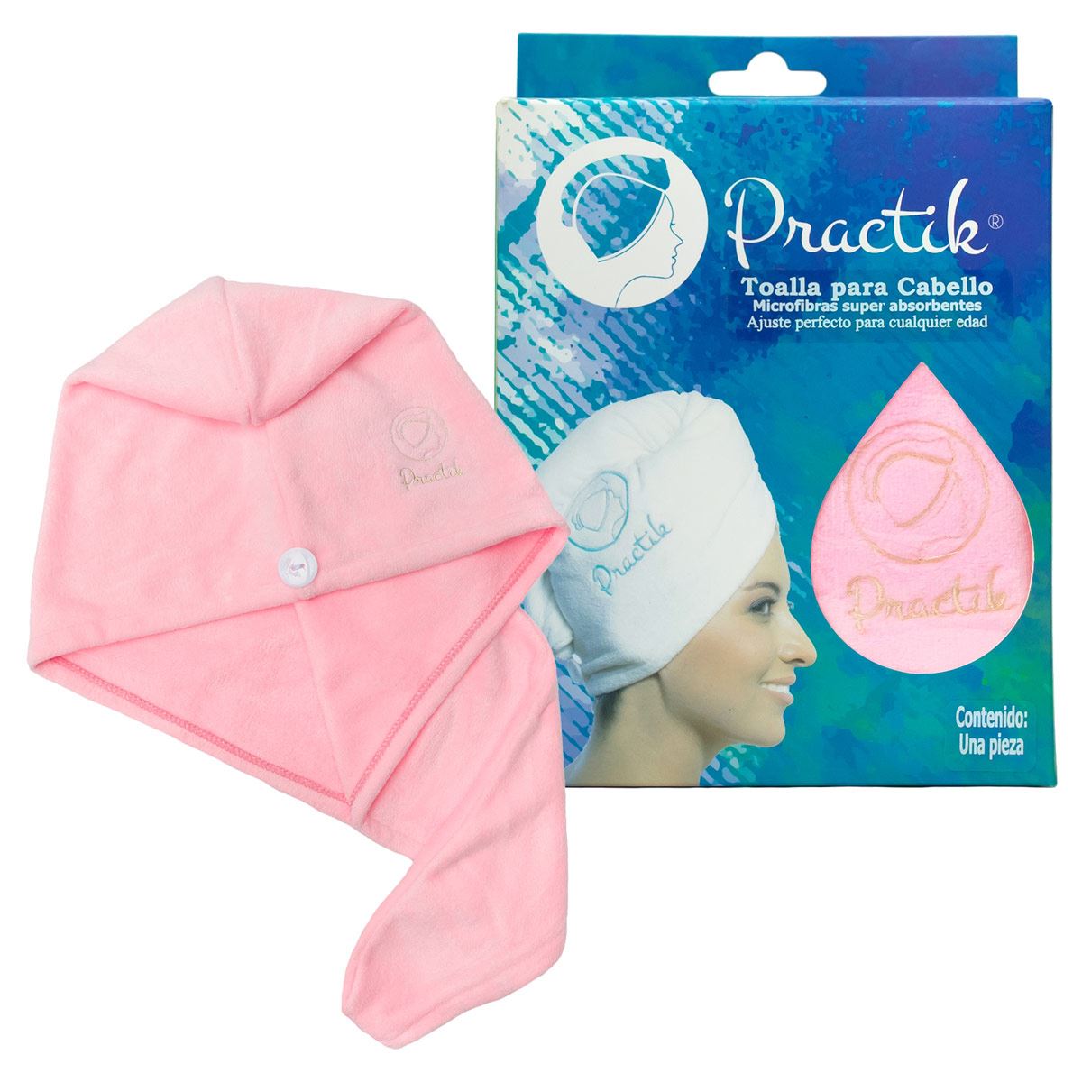 Toalla Turbante Rosa Practik