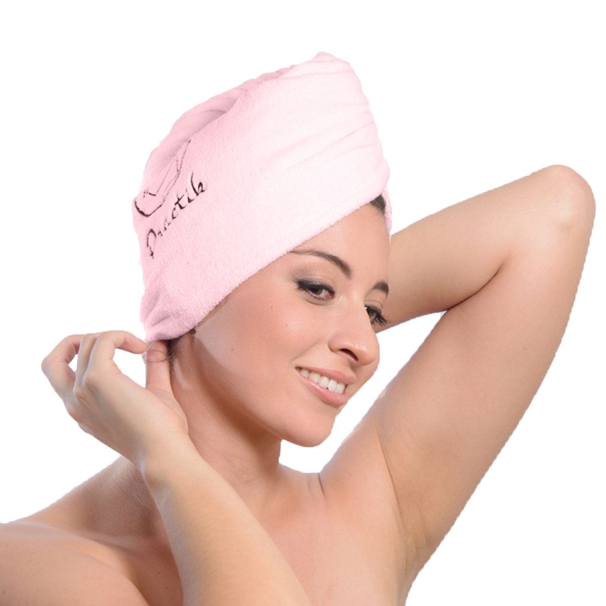 Toalla Turbante Rosa Practik