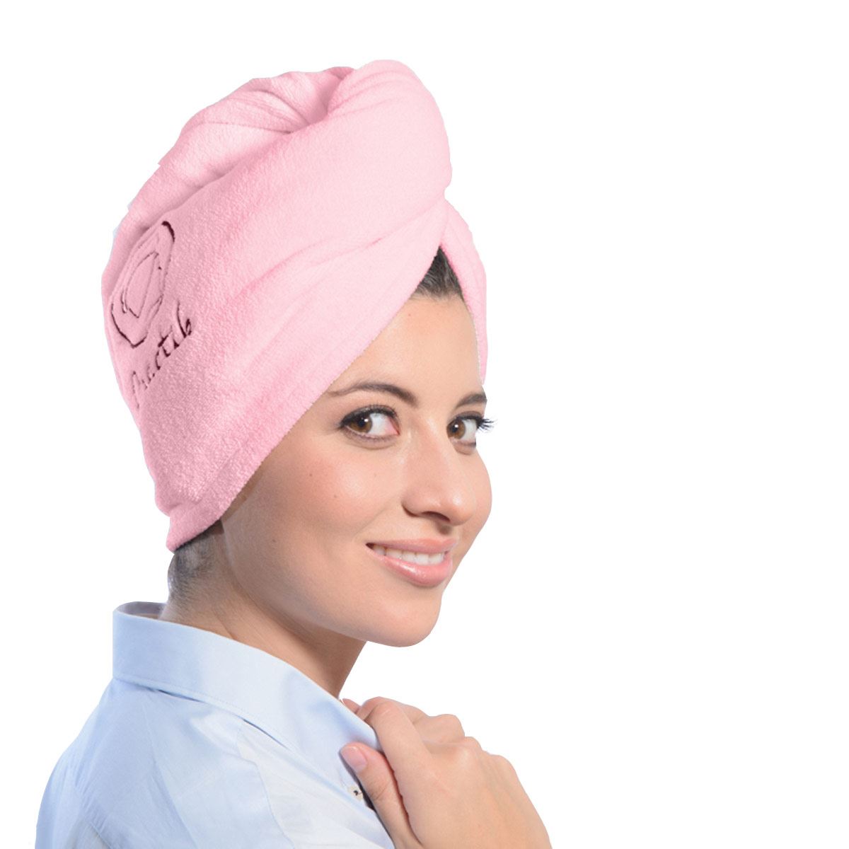 Toalla Turbante Rosa Practik
