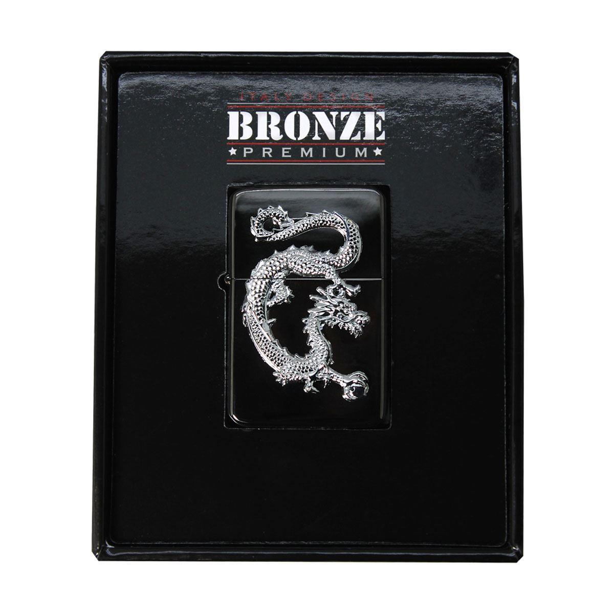Encendedor Premium 7020 Emblema grande negro Bronze