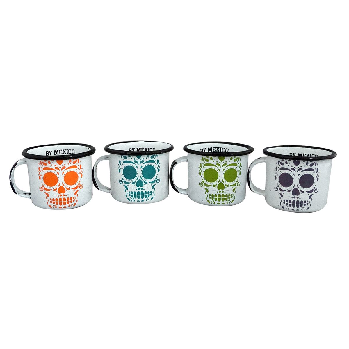 Set de 4 mini pocillos calavera By México