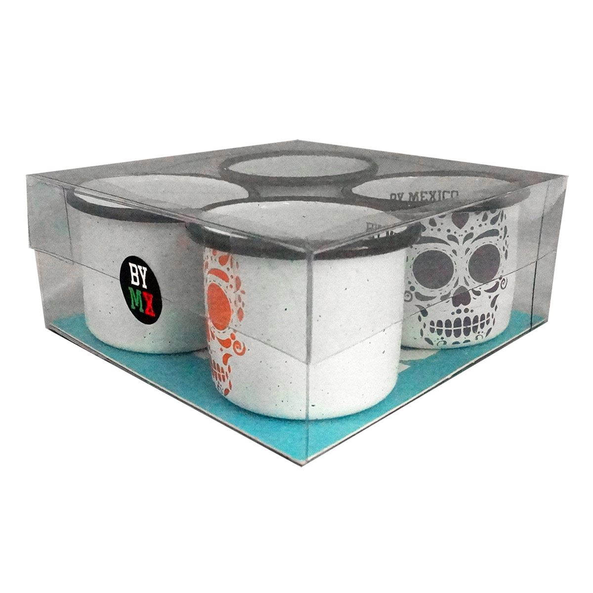 Set de 4 mini pocillos calavera By México
