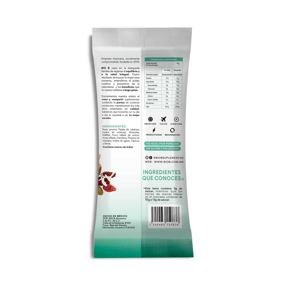 Barra de Proteína de Coco Bio B