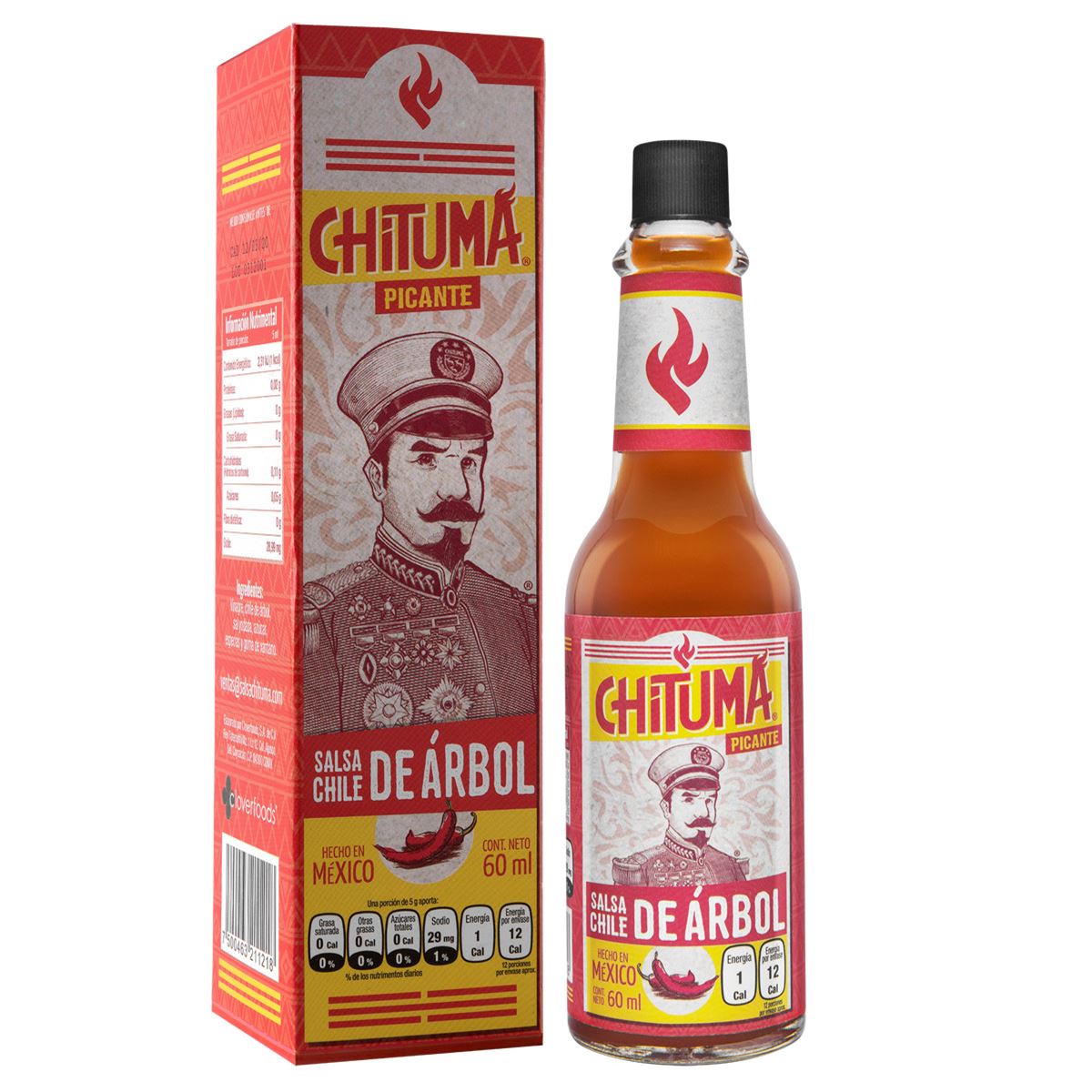 Salsa Picante De Chile De Árbol 60 Mililitros Chitumá