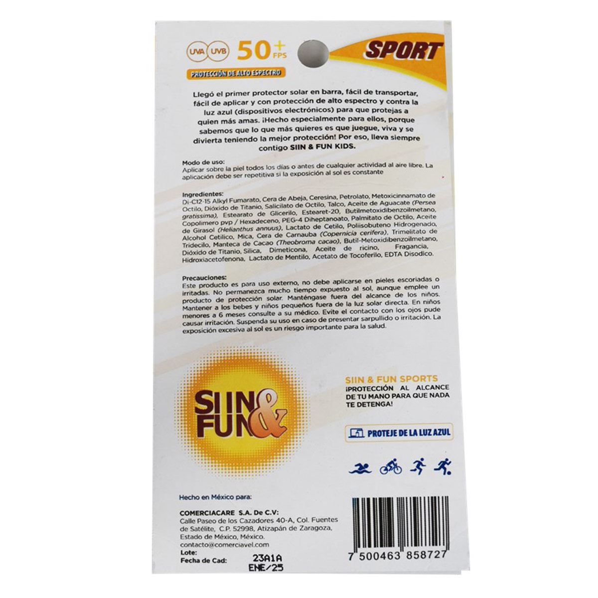 Protector solar en barra Siin & Fun Sport