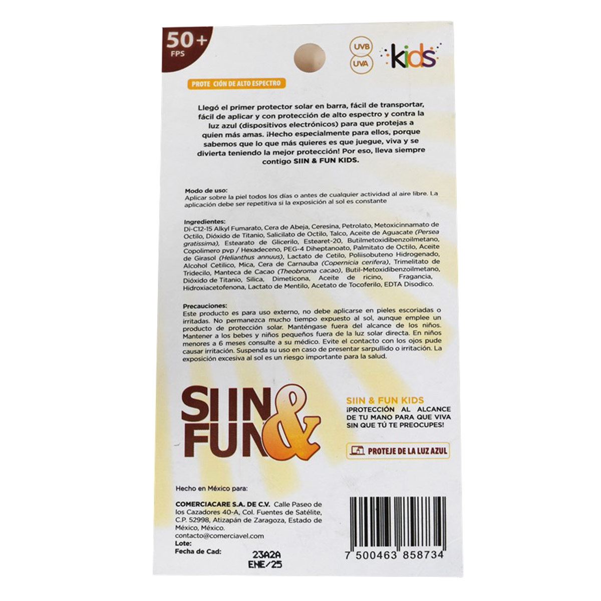 Protector solar en barra Siin & Fun Kids